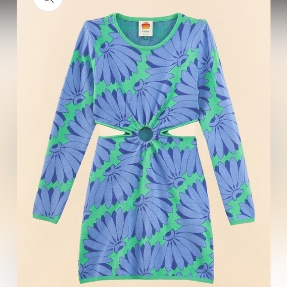 Farm‎ Rio Green Copacabana Mini Knit Dress - Picture 6 of 12